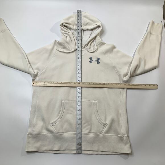 Under Armour Sweatshirt Mens L Large White Storm Charged Cotton ColdGear Hoodie - Picture 3 of 12